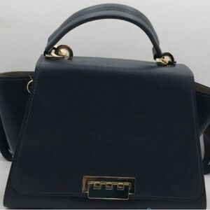 AUTHENTIC NWT ZAC POSEN EARTHA NAVY BLUE LEATHER BAG